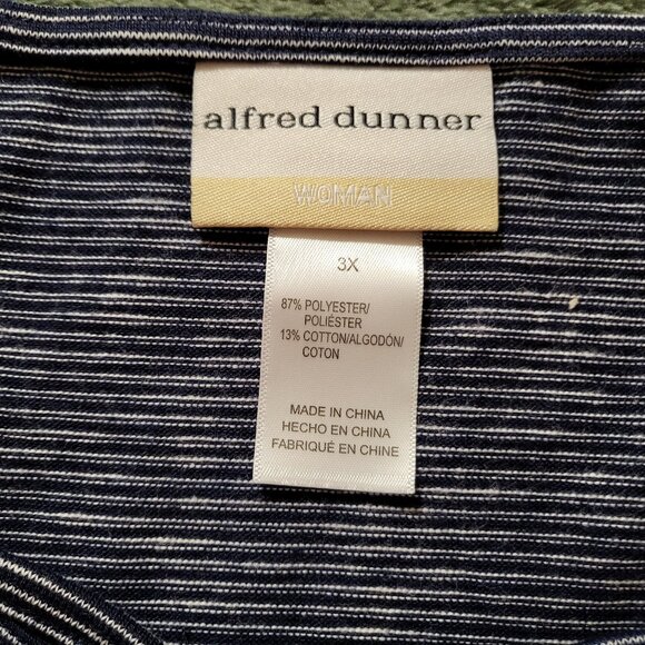 Alfred Dunner set formal pants black/blouse stripped blue flower size 3XL women - Picture 6 of 6